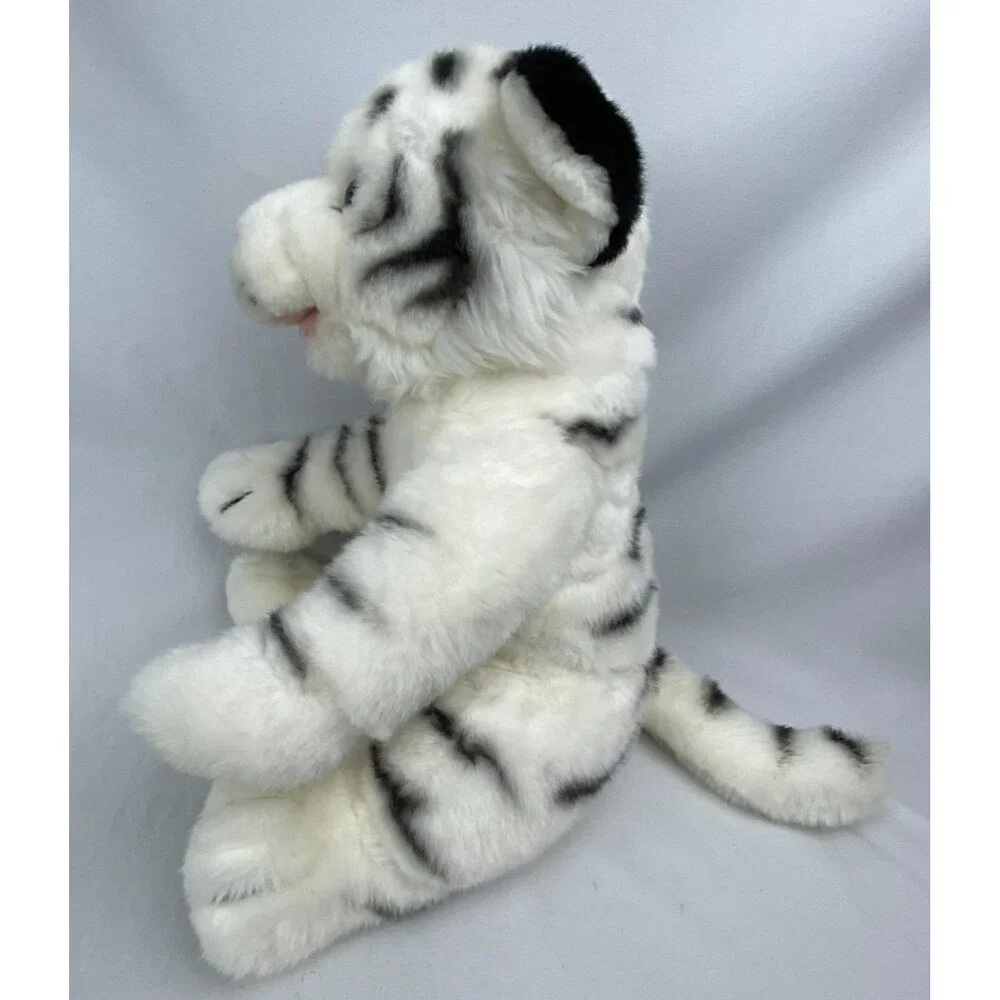 Build A Bear White‎ Tiger Plush Tongue Out Blue Eyes Stuffed Animal